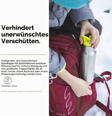 Спортивна пляшка для води Klean Kanteen Classic Sport (355 мл, нержавіюча сталь, матова)