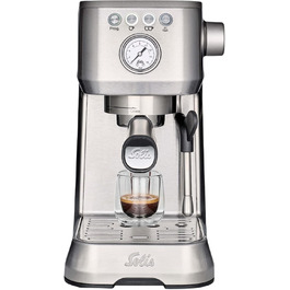 Кавомашина Solis Barista Perfetta Plus V2, напівавтоматична, з капучинатором, програмована, знімний резервуар для води, функції гарячої води та пари, срібляста