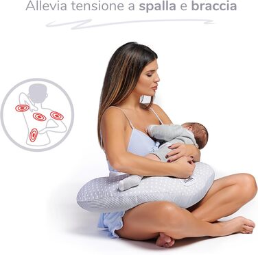 Подушка для годування Dilamababy Klein з 2 наволочками, 100% бавовна Ökotex - комфортна, гіпоалергенна подушка для годування, антиалергенний наповнювач з волокон