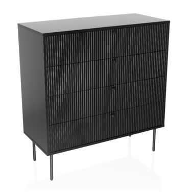 Комод KARBY K 90x40x95 см 4 шухляди чорний hjh LIVING