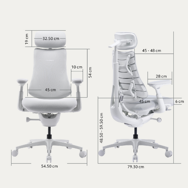 Крісло офісне ергономічне LiberNovo Omni Gen Glacier 48 см