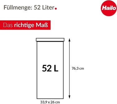 Смітник Hailo Big-Box Swing XL 52 л з автозакриванням, сталевий, прямокутний, для кухні, сріблястий, Німеччина