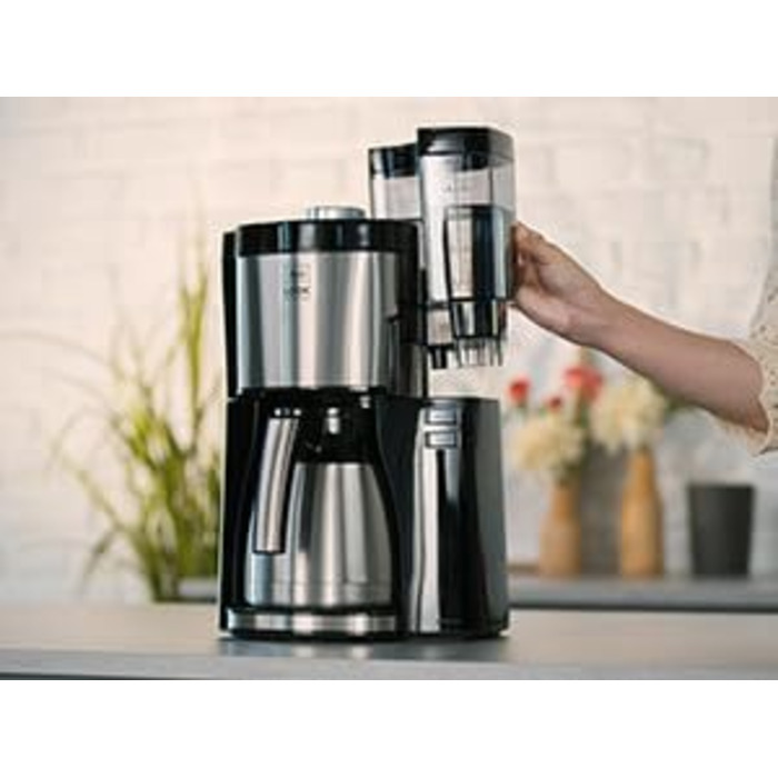 Кавоварка Melitta Look Perfection з термокухлем, крапельна, 10 чашок, чорна, антикрапельна система