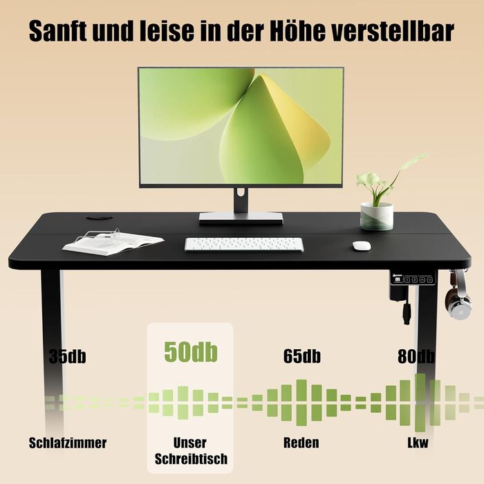 Ергономічний регульований по висоті стіл ERGOMAKER 100x60 см, чорний - для роботи та навчання
