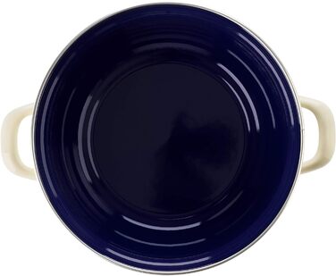 BK Indigo Каструля з кришкою 22 см, 3,3 л, емальована, PFAS-Free, керамічне антипригарне покриття, для індукції, посудомийки та духовки, кремова