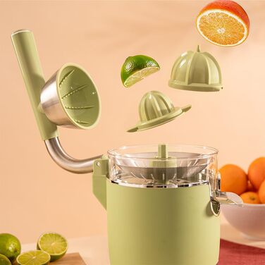 Електрична соковитискачка для цитрусових Cecotec Xqueeze RetroJuice 1000 Green. 1000W, нержавіючий фільтр, 2 конуси, система запобігання краплі