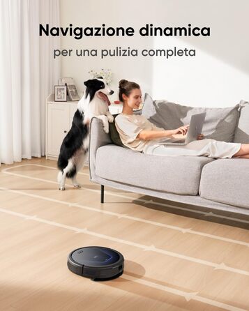 Робот-пилосос eufy G50 з потужністю 4000Pa, динамічною навігацією та ультратонким корпусом 85 мм. Ідеально підходить для прибирання шерсті тварин та твердих підлог. Відновлений.