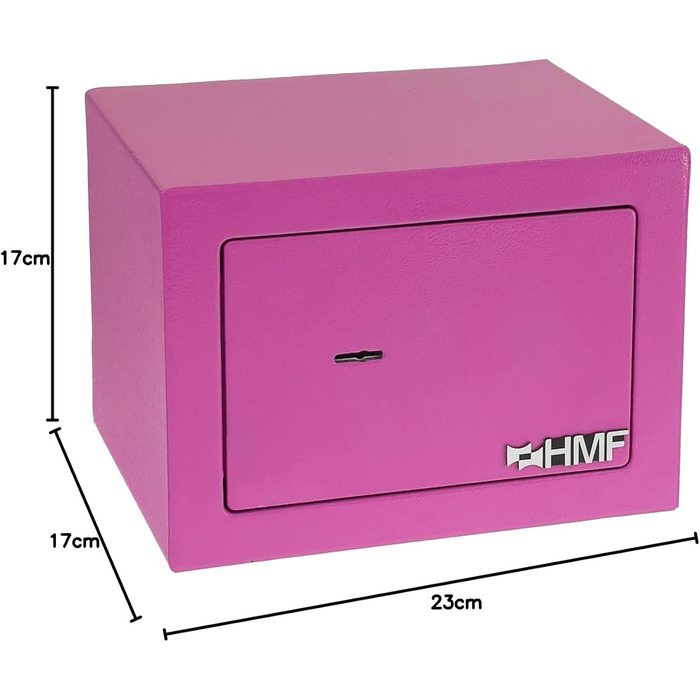 Сейф HMF 49216-15 малий меблевий з ключем, рожевий, 23x17x17 см