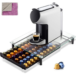 MASTERTOP підставка для кавових капсул, 2-рівнева органайзер на 72 капсули Dolce Gusto, тримач-стійка з нековзною поверхнею, чорна шухляда для зберігання капсул