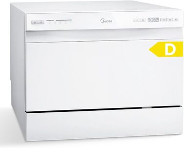 Посудомийна машина Midea Mini 6 комплектів посуду, 6+1 програми, IoT-керування, таймер відстрочки запуску, покращена сушка, компактна для малогабаритних квартир, модель 2024, енергоклас D