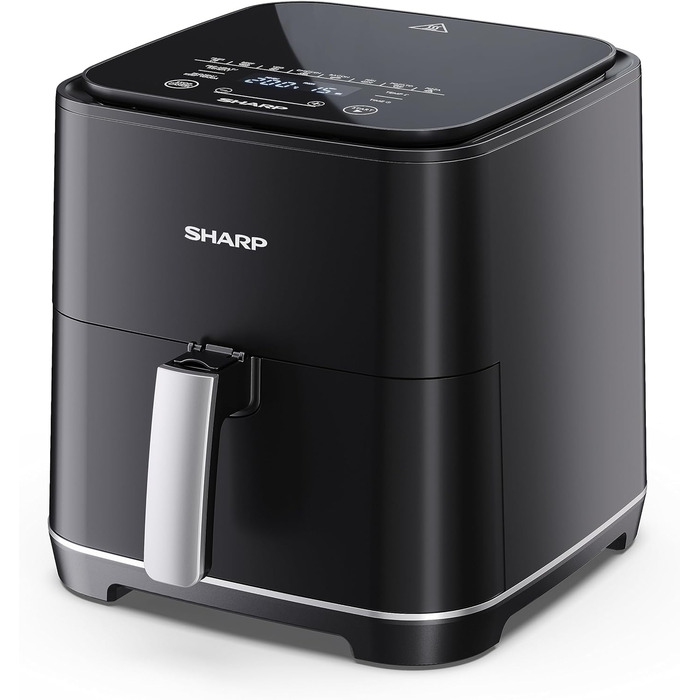 Аерофритюрниця SHARP AF-GS552AE-B 5,5 л, цифрове керування, 8 програм, 1650 Вт, чорна, випікання без олії