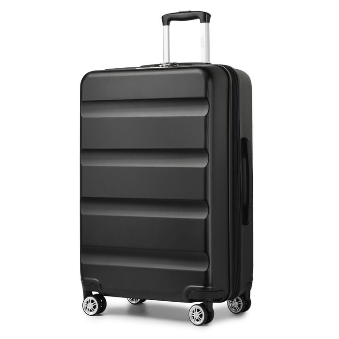 Валіза KONO XL чорна, розширювана, твердий корпус, з TSA-замком (75 x 47.5 x 29.5 см)