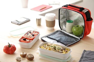 Термосумка Tatay Urban Food Premium 4,7 л з 2 контейнерами 0,75 л, BPA Free, червона, жорсткий корпус