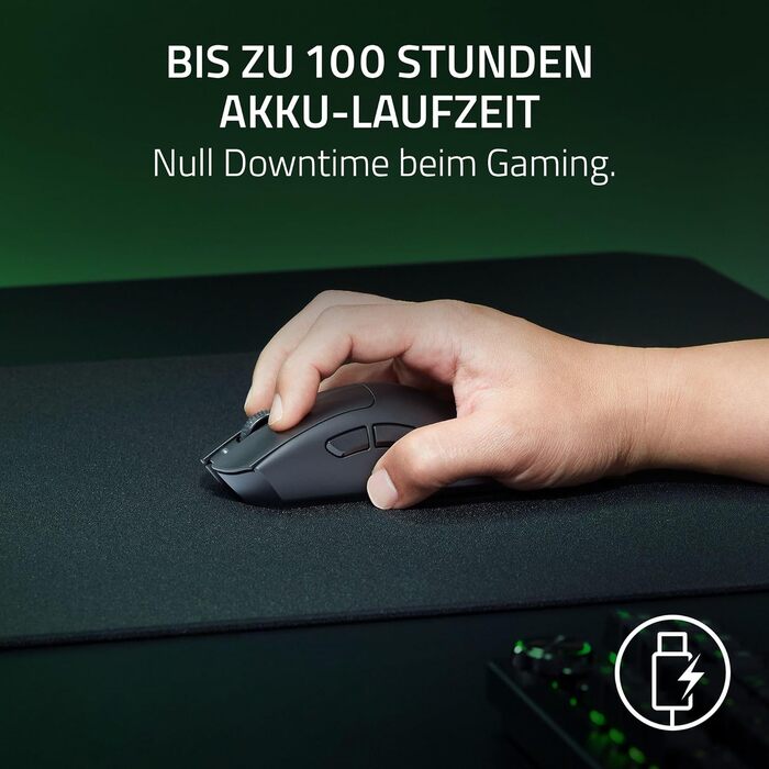 Ігрова миша Razer DeathAdder V3 HyperSpeed бездротова ергономічна, 26K DPI, вага 55г, чорна