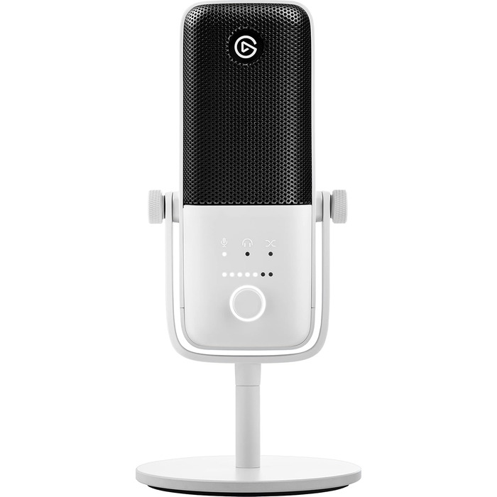 Elgato Wave:3 Білий – професійний USB конденсаторний мікрофон для стрімінгу, подкастів, геймінгу та домашнього офісу, з безкоштовним мікшуванням, ефектами, захистом від спотворень, Plug & Play, для Mac/PC