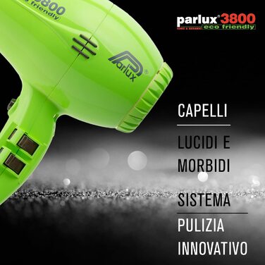 Фен Parlux 3800 Ecofriendly зелений, професійний, енергозберігаючий