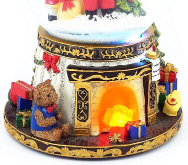 Велика LED снігова куля Wichtelstube-Kollektion з електричним сніговим вихором, музикою та зміною кольорів, блискуча куля для декору