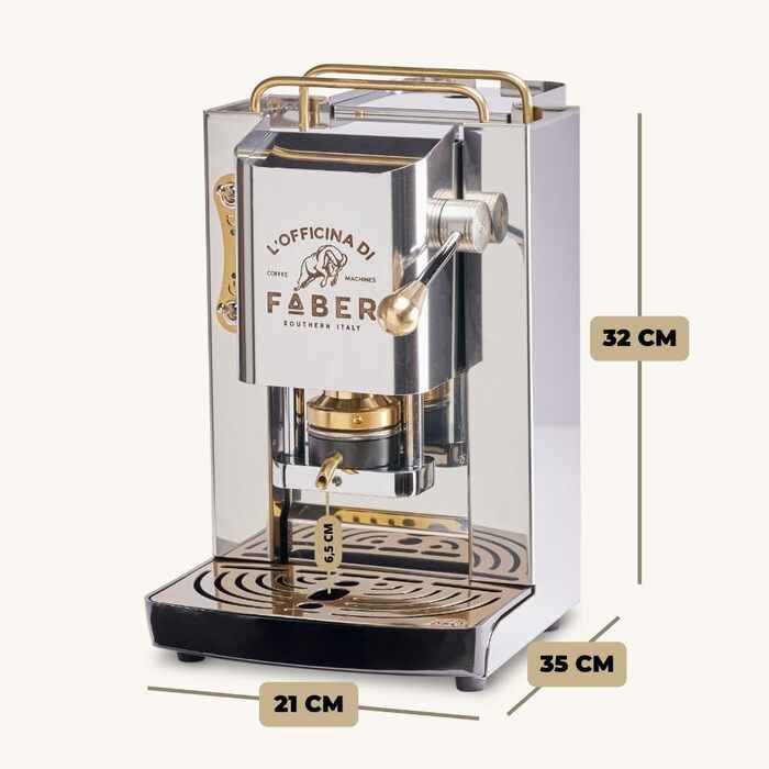 Кавомашина Faber Pro Deluxe з міді та вафельниці з Ese паперу 44 мм (з нержавіючої сталі)