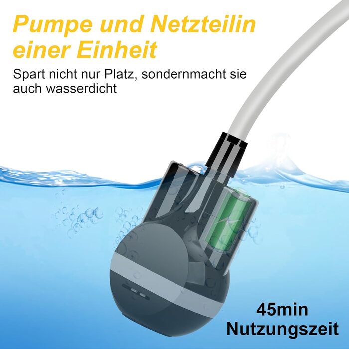 Портативний душ LIBERRWAY з насосом і акумулятором, 2 м шланг, для кемпінгу, саду, авто, подорожей, пляжу, чорний