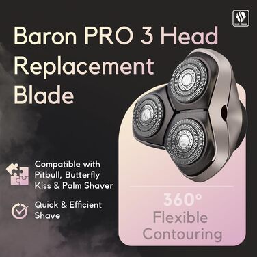 Запасні леза для бритви Skull Shaver Baron PRO (3 шт.) для моделей Pitbull, Palm та Butterfly