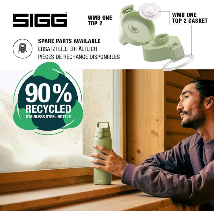 Сталева пляшка для води Sigg Shield ONE для газованих напоїв, герметична, BPA-free, Eco Green Pastel, 0.75 л