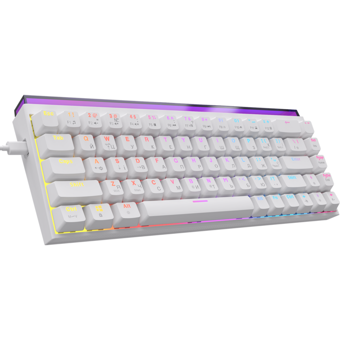 Дротова механічна клавіатура Ajazz NK68 Red switches White (NK68-R-W)