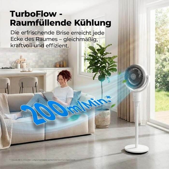 Вентилятор підлогово-настільний aeco AirX-Flow 100 з осциляцією 85° та 3 швидкостями