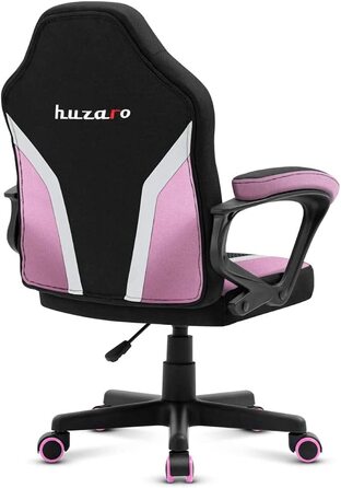 Геймерське крісло для дітей Huzaro Ranger 1.0, рожеве, ергономічне, з підлокітниками, регулюванням висоти, гумові колеса, сучасний дизайн, сітка