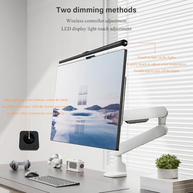 LED лампа для монітора 55 см з інтелектуальним керуванням USB, захист очей, торкання, регулювання температури кольору, для ПК, офісу