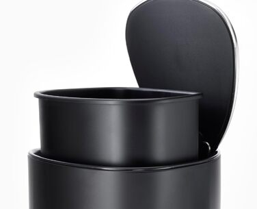 Сміттєве відро Joseph Joseph EasyStore Luxe 5л з нержавіючої сталі, з автоматичним закриттям кришки, знімним внутрішнім відром, для ванної, спальні, офісу (Чорний)
