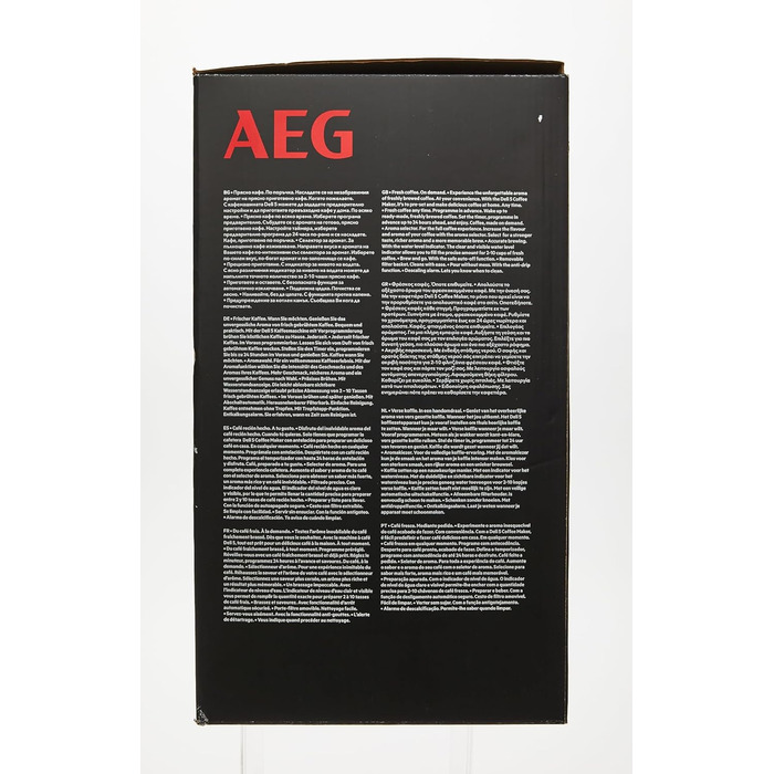 Кавоварка AEG CM5-1-6ST Deli 5, 1,5 л, нержавійка, програмований таймер, підтримка тепла, захист, індикатор рівня води, антикрапельна функція
