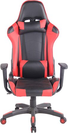 Ігрове крісло CLP Racing Miracle з екошкіри, регульоване, чорний/червоний