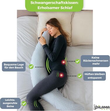 Подушка для вагітних Dilamababy з Memory Foam, бавовняний чохол, підтримка для годування груддю, XXL розмір
