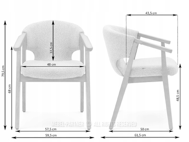 Стілець Mebel-Partner, тканина, сірий, 1 шт.