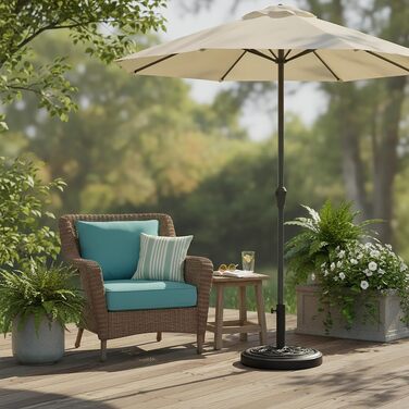 Підставка для парасольки Relaxdays Sonnenschirm, Ø 45 см, для стійки 34-48 мм, вінтажний стиль, чорна