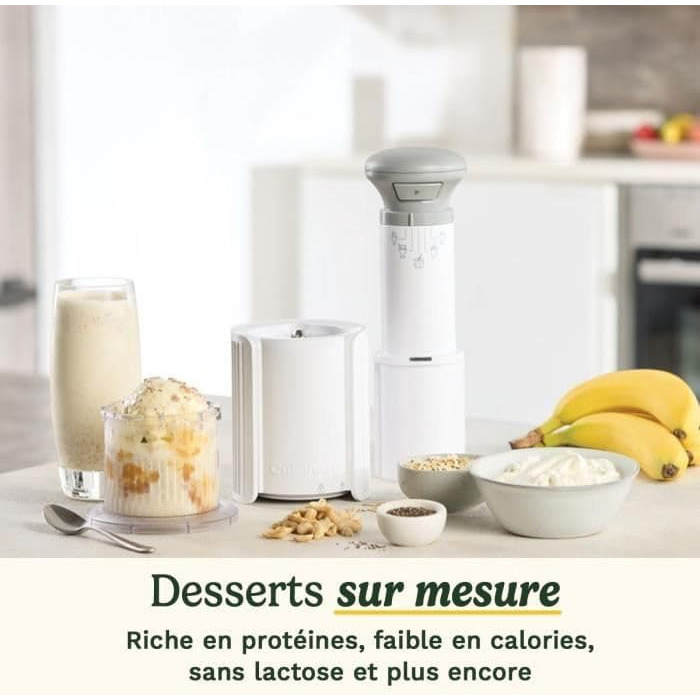 Морожениця Cuisinart FreezeEase з автоматичним охолодженням: морозиво, сорбет, заморожений йогурт - 3 режими, без попереднього заморожування, готовність за 40 хвилин, функція підтримки температури (біло-сіра)