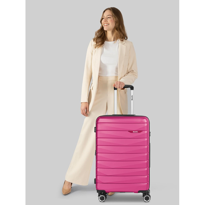 Набір валіз для подорожей Bench Paris, 3 предмети, поліпропілен, Arctic-pink (розмір M), з TSA-замком та 4 подвійними колесами