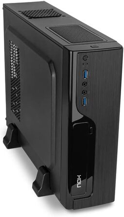 Корпус для ПК NOX LITE070 Mini-Tower з блоком живлення 500 Вт, USB 3.0, вентилятор 80 мм, підтримка Micro ATX/ITX, чорний, передня панель з шліфованим покриттям