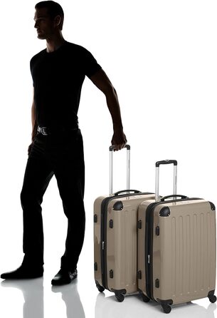 Валіза HAUPTSTADTKOFFER Alex, набір 2 шт, жорсткий корпус, глянцевий, TSA-замок, 65 см, 74 л, шампань