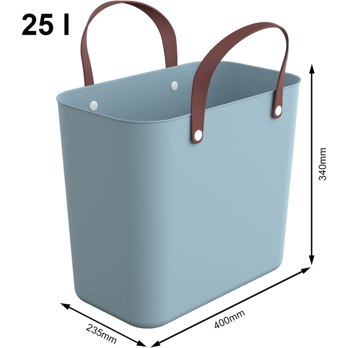 Кошик для покупок Rotho Albula 25л, бірюзовий, з переробленого пластику, 40x23,5x34 см