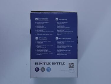 Електричний чайник Aigostar King 1,7 л, нержавіюча сталь, 2200 Вт, LED підсвітка, фільтр від накипу, захист від перегріву, BPA Free