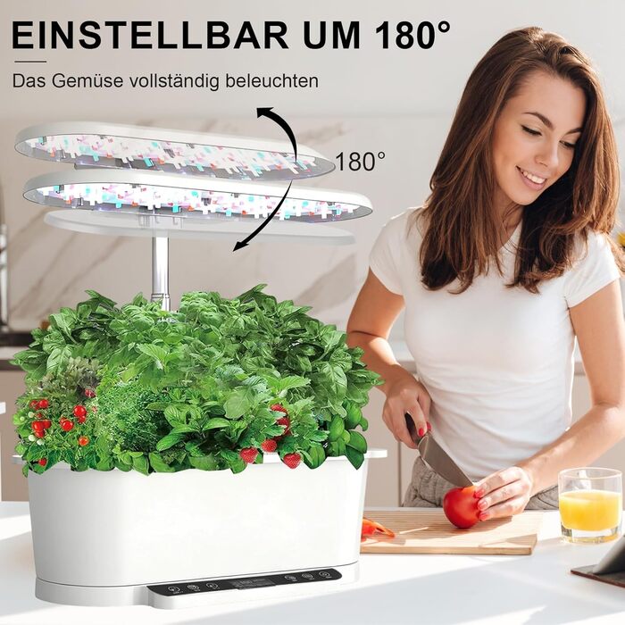 Smart Herb Garden Kit: Гідропонна система для вирощування зелені в приміщенні з LED-підсвіткою та WiFi