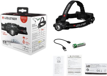 Ліхтар налобний Ledlenser H7R Core, 1000 лм, акумуляторний, водонепроникний IP67, фокусування, плавне затемнення, USB-зарядка, дальність 250 м
