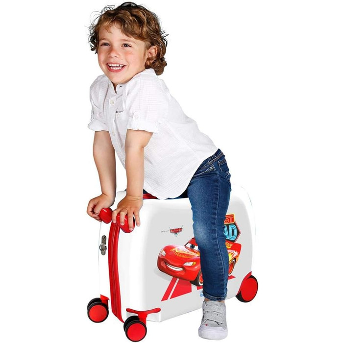 Дитяча валіза Disney Cars, жорсткий корпус ABS, 50x38x20 см, 34 л, 4 колеса, кодовий замок, мультиколірна, ручна поклажа