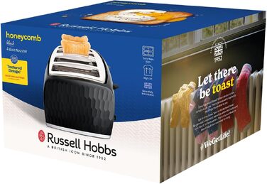 Тостер Russell Hobbs 26071 на 4 тости, чорний: сучасний дизайн, широкі слоти, підйомний механізм