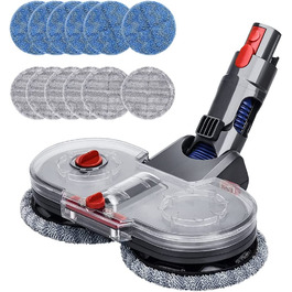 Електрична насадка для вологого прибирання DrRobor для пилососа Dyson V11/V10/V7/V8/V15, знімний водяний бак, 12 мопів, багаторазові