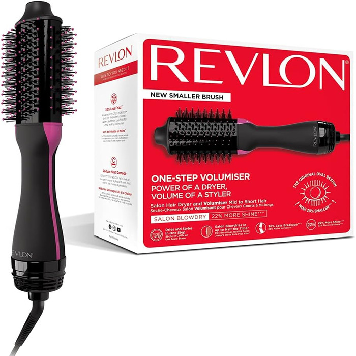 Набір для укладки волосся Revlon: гофре Wave Master Jumbo-Welleneisen RVIR3056UKE та фен-щітка Salon One-Step для об’єму та сушки середнього й короткого волосся RVDR5282UKE
