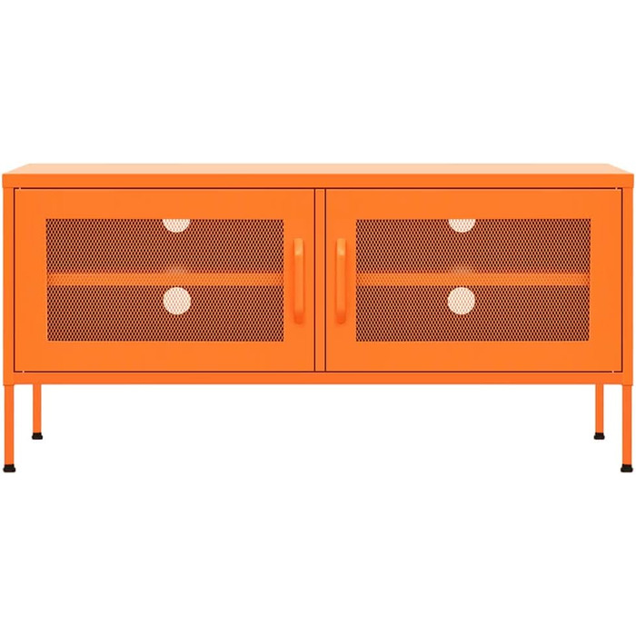 vidaXL ТБ тумба з 2 ґратчастими дверцятами, сталева, антрацит, 105x35x50 см – низький комод, телевізійна тумба, меблі для вітальні