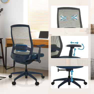 Офісне крісло / Поворотне крісло COLORE Сітка для спинки / Тканина сидіння Blue HJH OFFICE