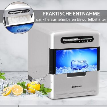 Льодогенератор Syntrox Germany GG-185W, цифровий, нерж. сталь, 150 Вт, 3 розміри кубиків льоду